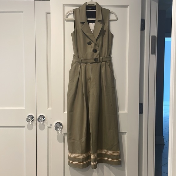 PatBO khaki green cropped jumpsuit, NWT - Picture 6 of 9